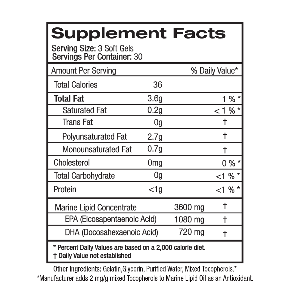 Doctor C's Omega-3's Supplement Facts