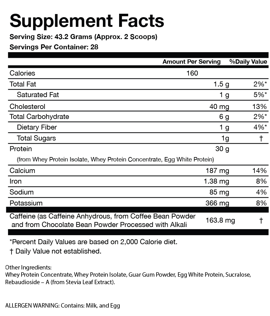 PRO-30G Xpresso Protein | Caramel Machiotto Supplement Facts