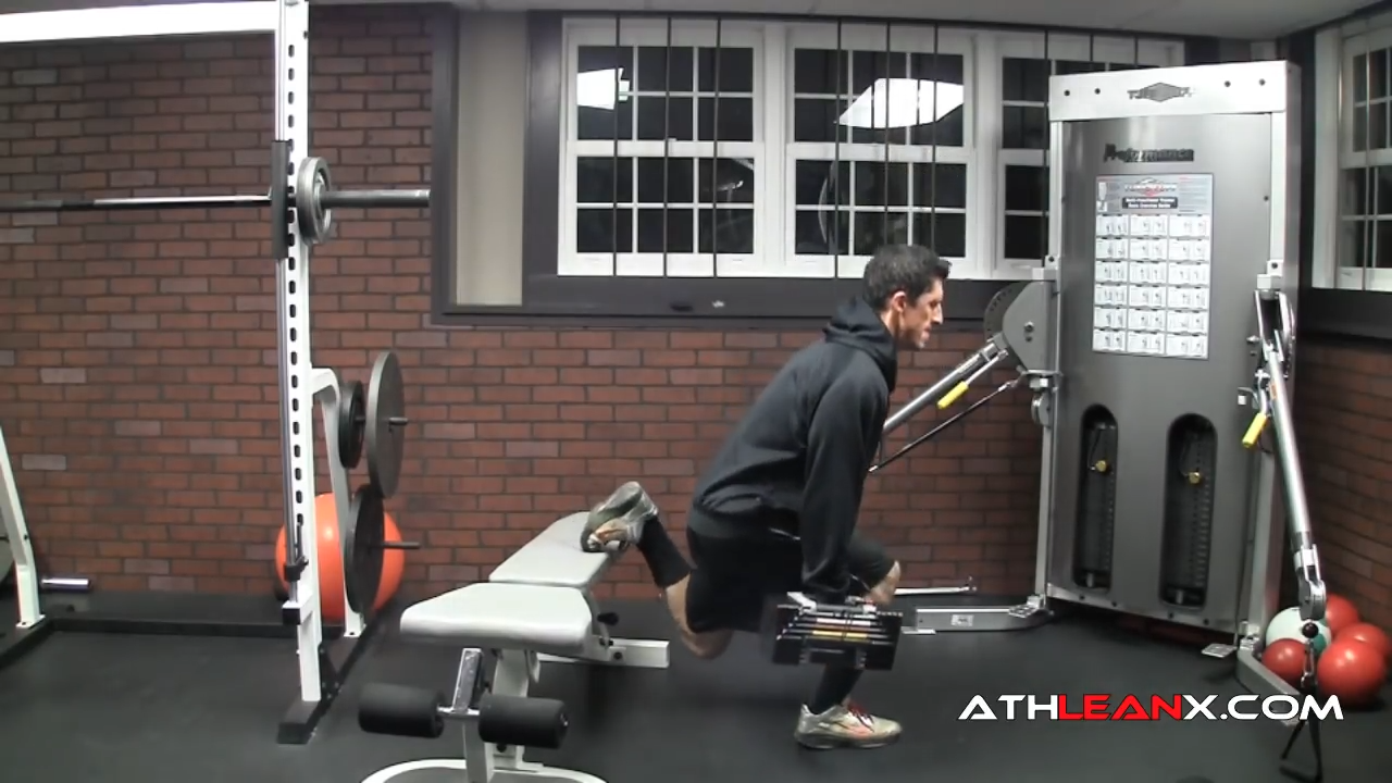 dumbbell bulgarian split squat safe leg exercise for knee problems