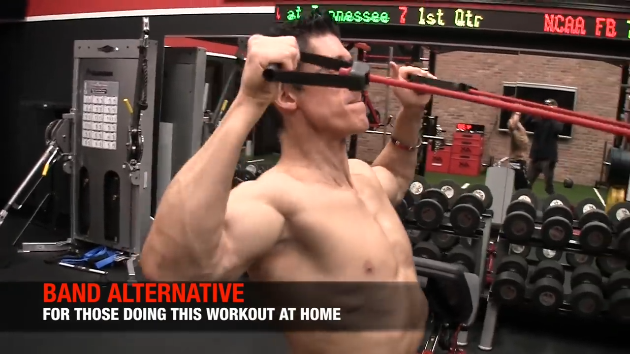 banded face pull home shoulder exercise