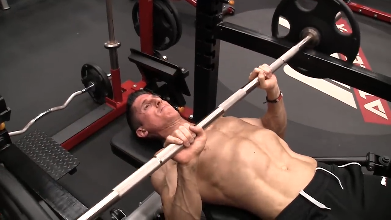 close grip pin press for triceps progressive overload