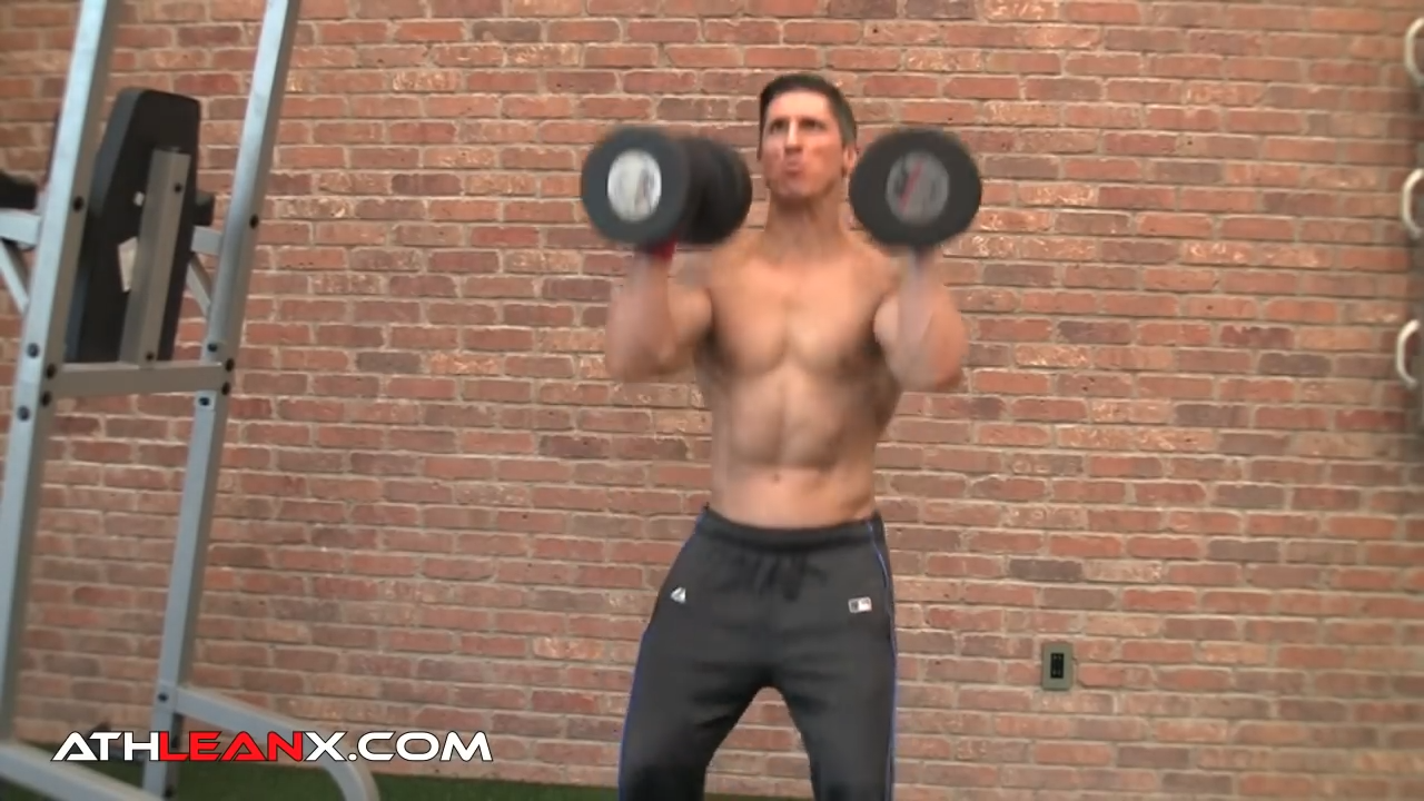 dumbbell thruster exercise