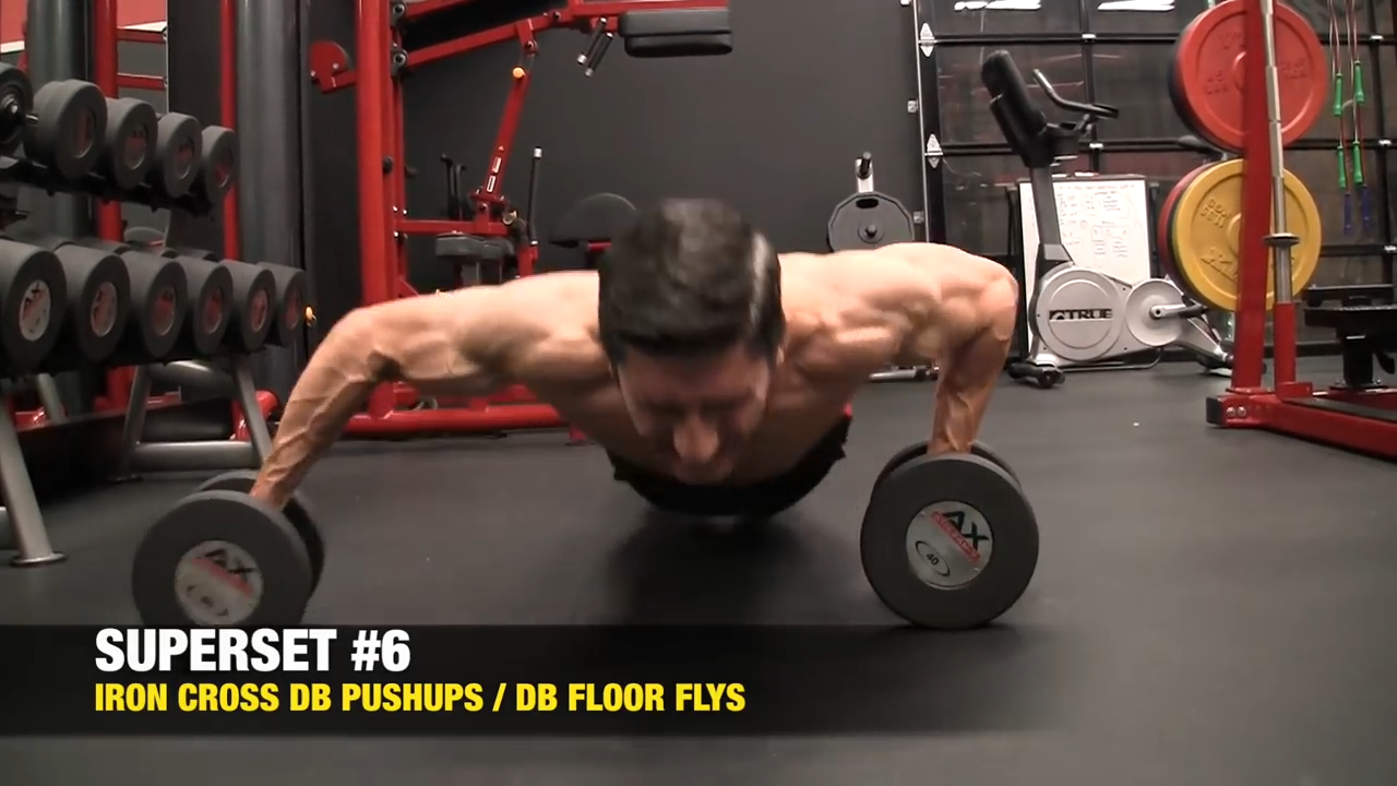 iron cross dumbbell pushup