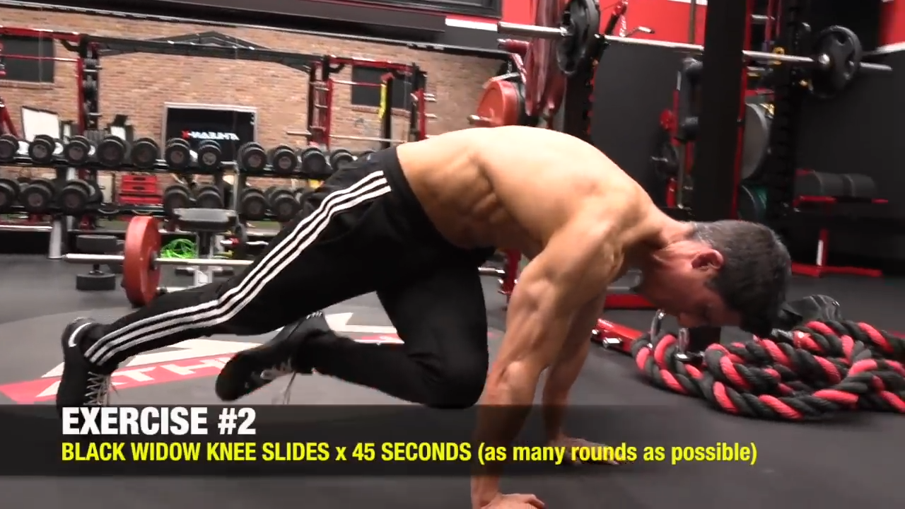 black widow knee slide abs exercise