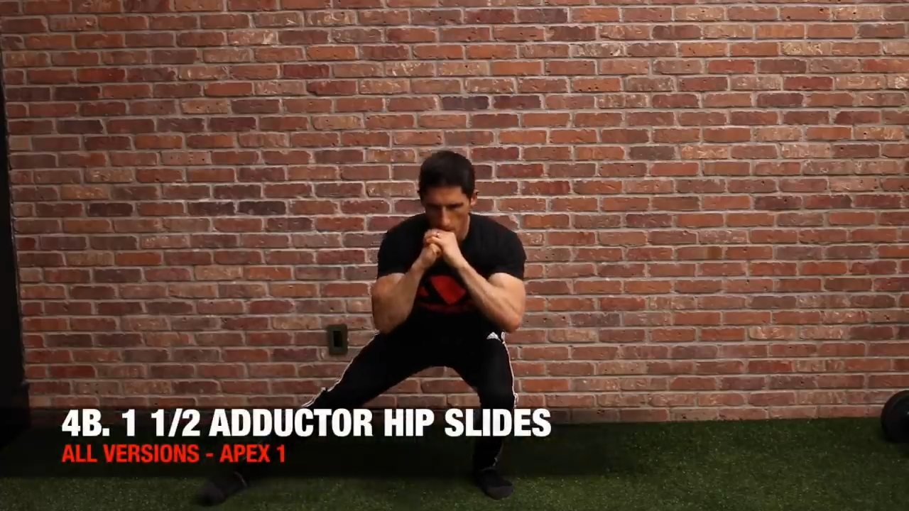 1.5 rep adductor slides