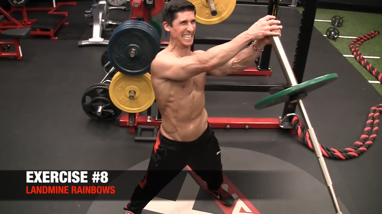 landmine rainbows upper chest exercise