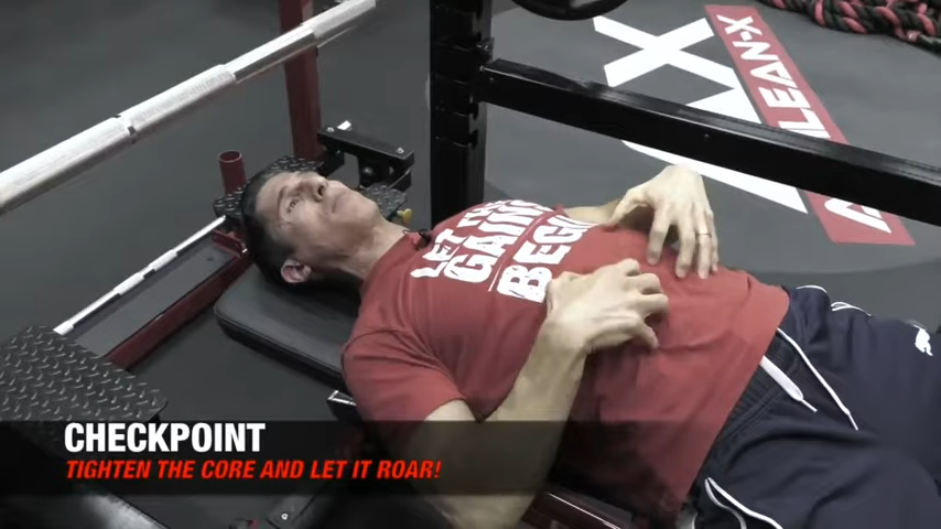 tight core bench press