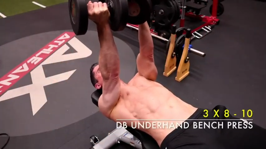 dumbbell underhand bench press