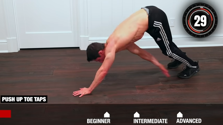 pushup toe taps