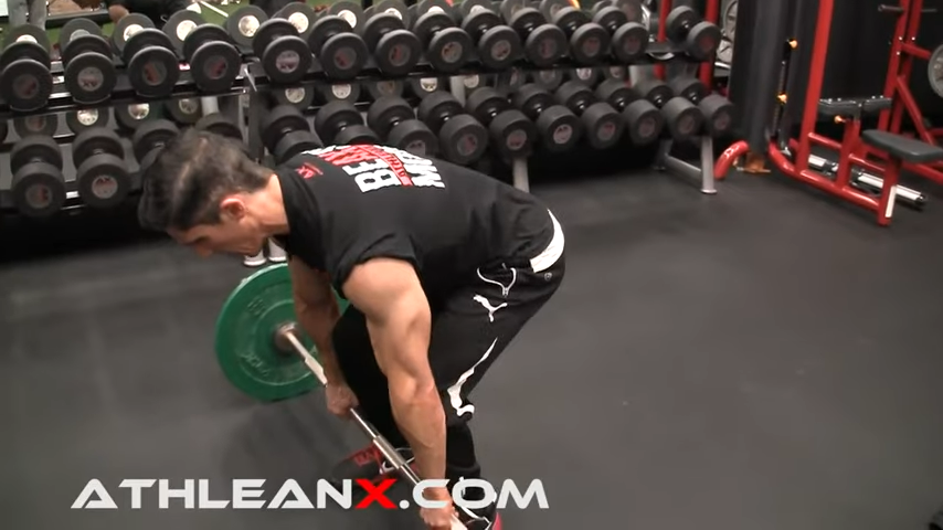 barbell row pull with dead row