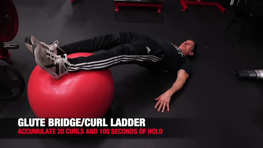 glute bridge curl ladder