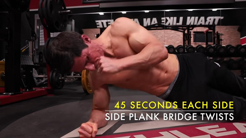 side plank bridge twists