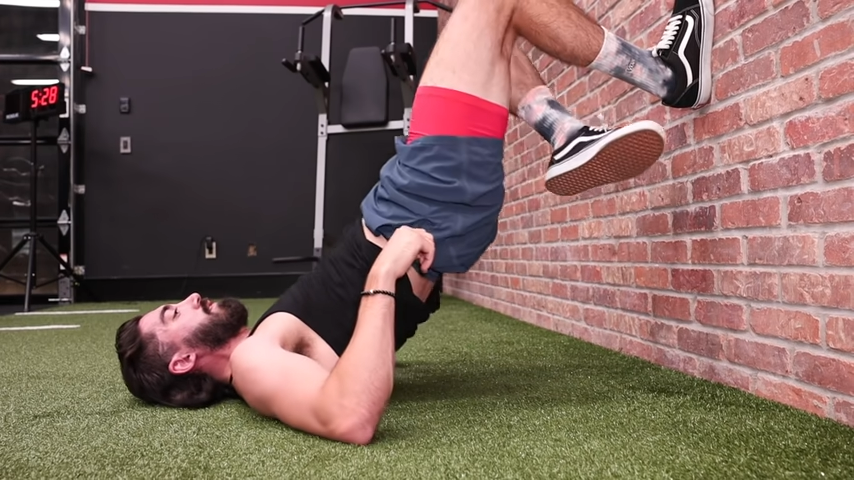 wall single leg glute bridge