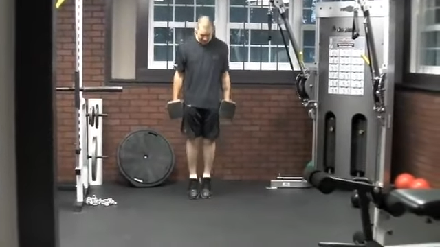 dumbbell calf hops